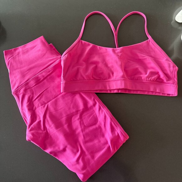 MATCHING SET lululemon Flow Y Bra Nulu & Align Leggings 25” Sonic Pink - Picture 2 of 5